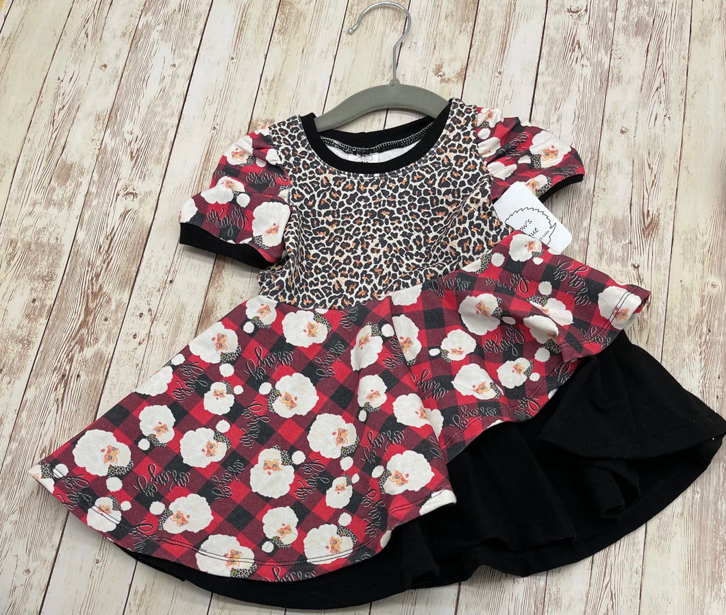 Leopard Santa Asymmetrical Dress